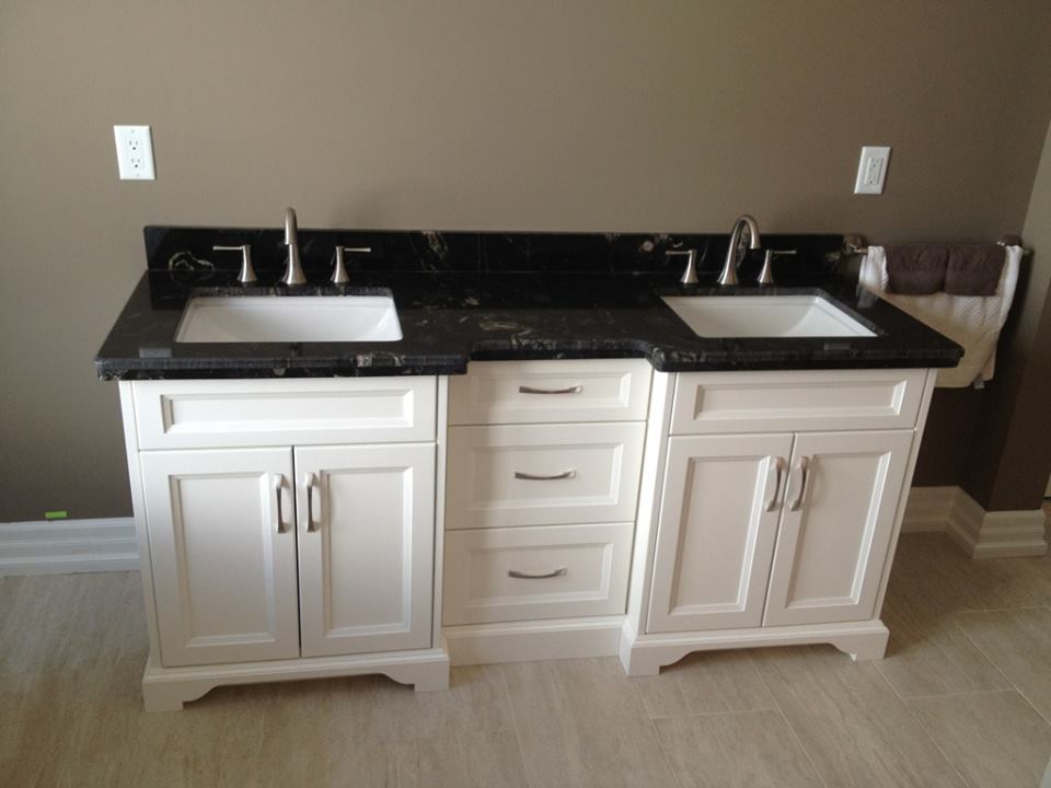 Custom bathroom vanity by deBoer Cabinets