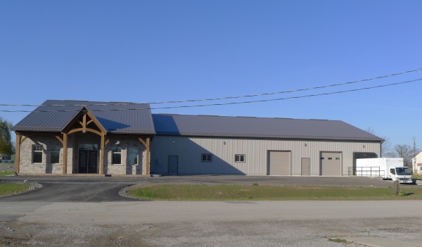 Photo showing construction of our new showroom and workshop.